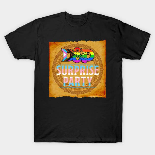 D&D Surprise Party Pride - Trans Flag T-Shirt by DraconicVerses